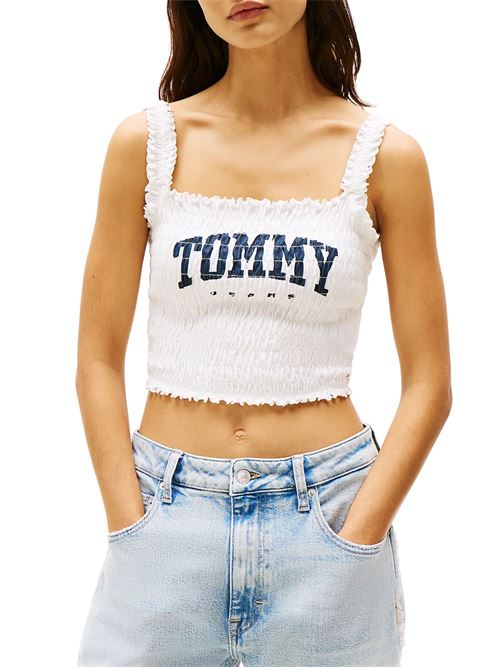 Top bianco in cotone Tommy Jeans | DW0DW20240YBL